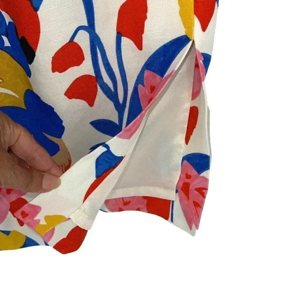 J.Crew Pintucked Midi‎ Skirt Lined  Morning Floral Size 8P - Picture 6 of 12